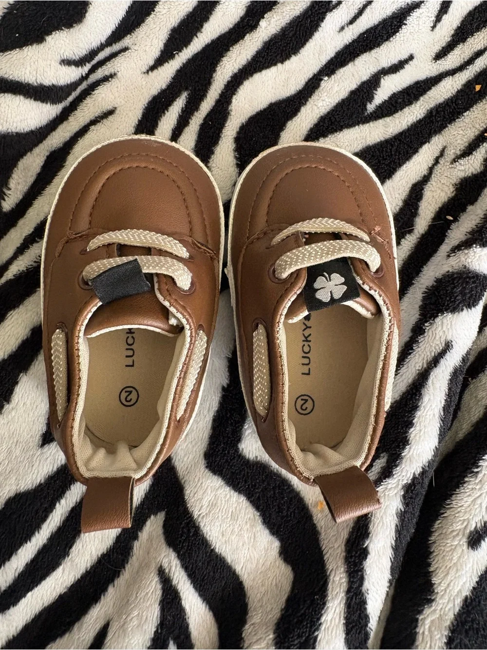Lucky Brand Brown and Cream Toddler Lace-Up Boat Shoes
